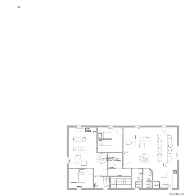 buanderie au centre. Plan de buanderie au centre. Plan de