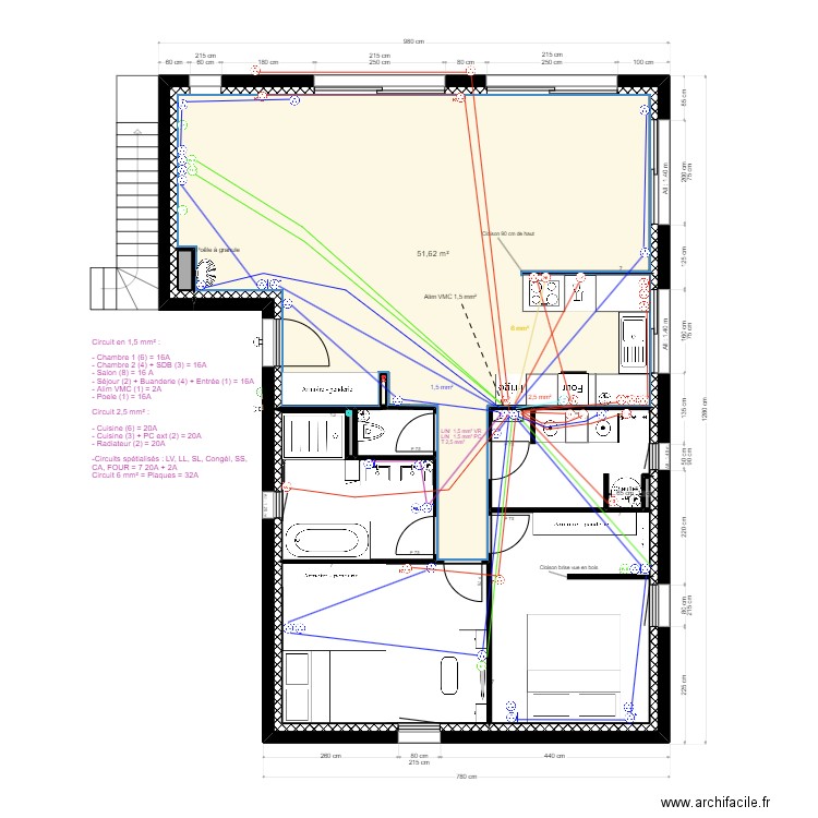 MAISON RDC ELEC CIRCUIT PRISE. Plan de 0 pièce et 0 m2