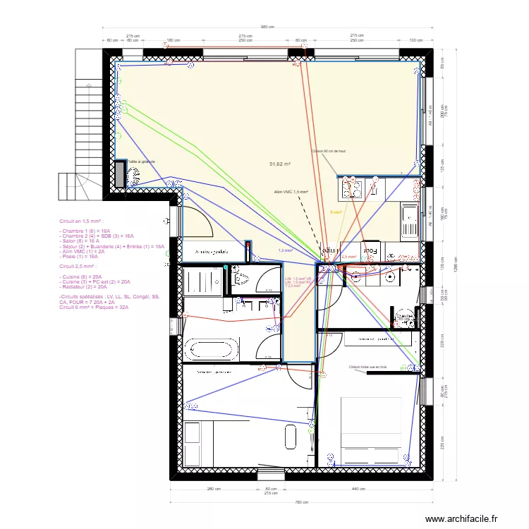MAISON RDC ELEC CIRCUIT PRISE. Plan de 