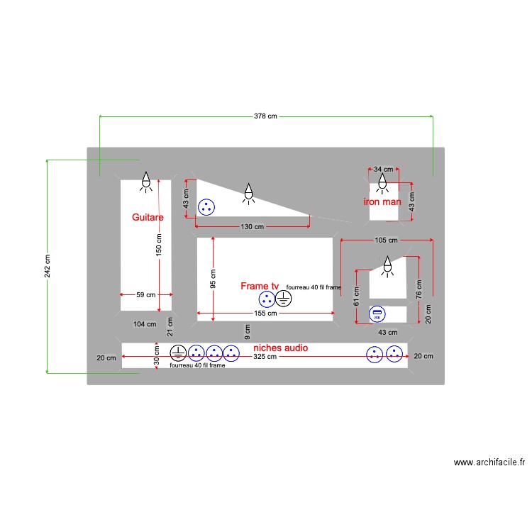niches Cassignol. Plan de 7 pièces et 15 m2