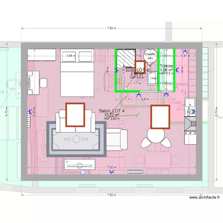 Projet Maison 2 lots_LE GOURAY 22330 Projet&eacute;_v2. Plan de 
