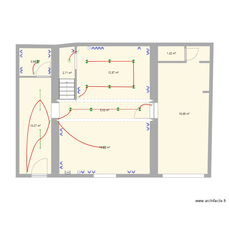 rez de chaussée électricité. Plan de 0 pièce et 0 m2