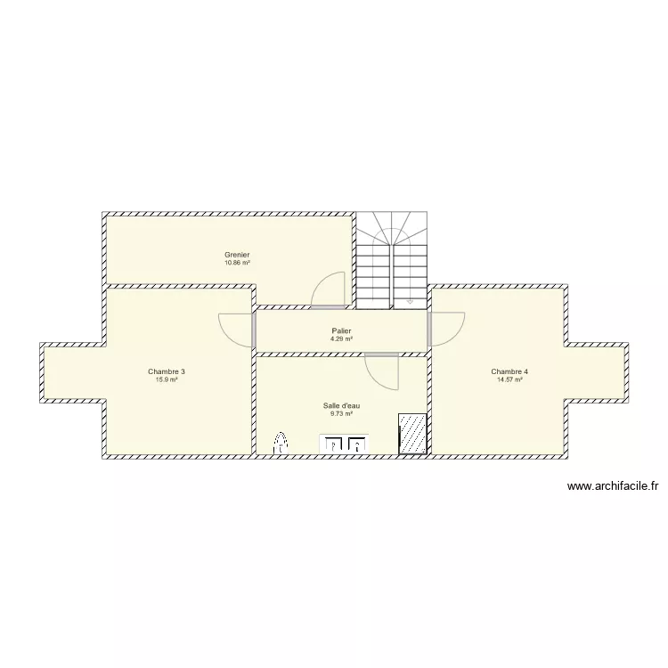 Maison 14 Bel Air 1er &eacute;tage. Plan de 