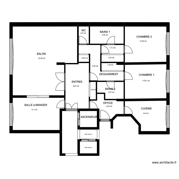 PLAN existant 22 BV. Jean Mermoz 92200 NEULLY-SUR-SEINE. Plan de 