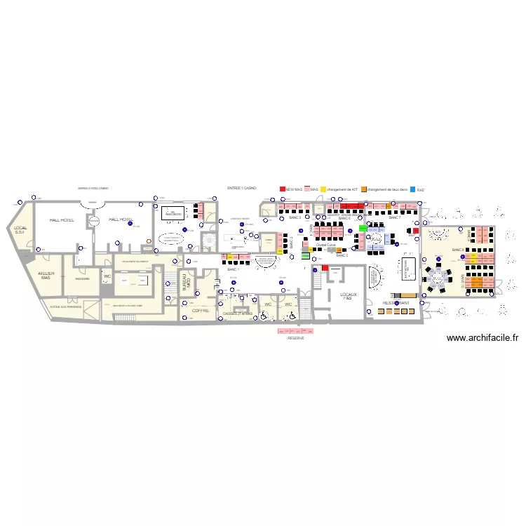 Plan de salle RDC au 07 janvier 2020. Plan de 
