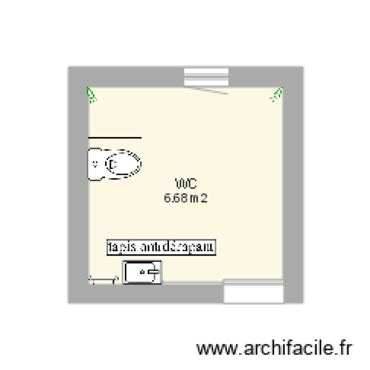 am&eacute;nagement des WC. Plan de 0 pièce et 0 m2