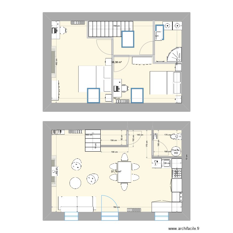 Veridy étage escalier actuel v2. Plan de 0 pièce et 0 m2