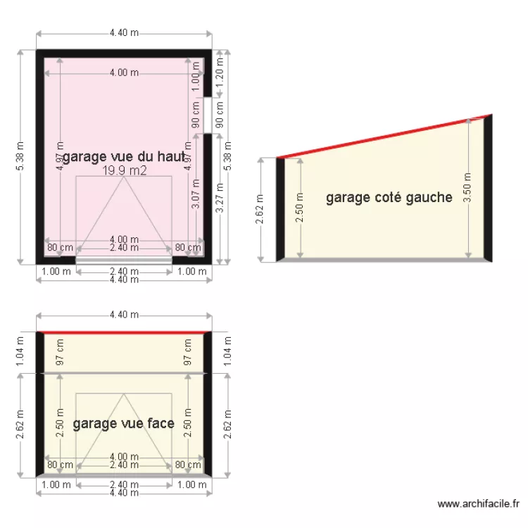 plan garage 20metre carr&eacute;. Plan de 
