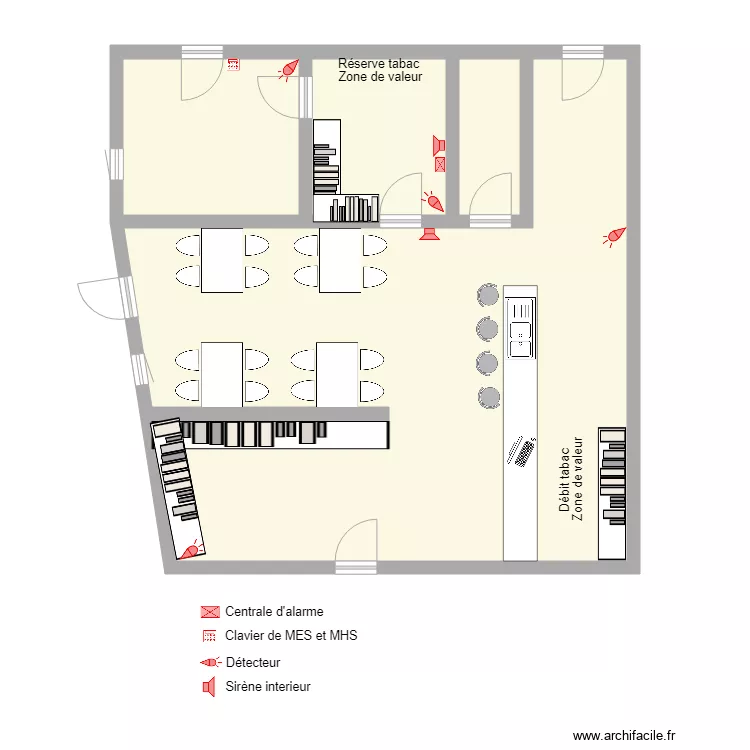 TABAC LE 4 AS intrusion. Plan de 