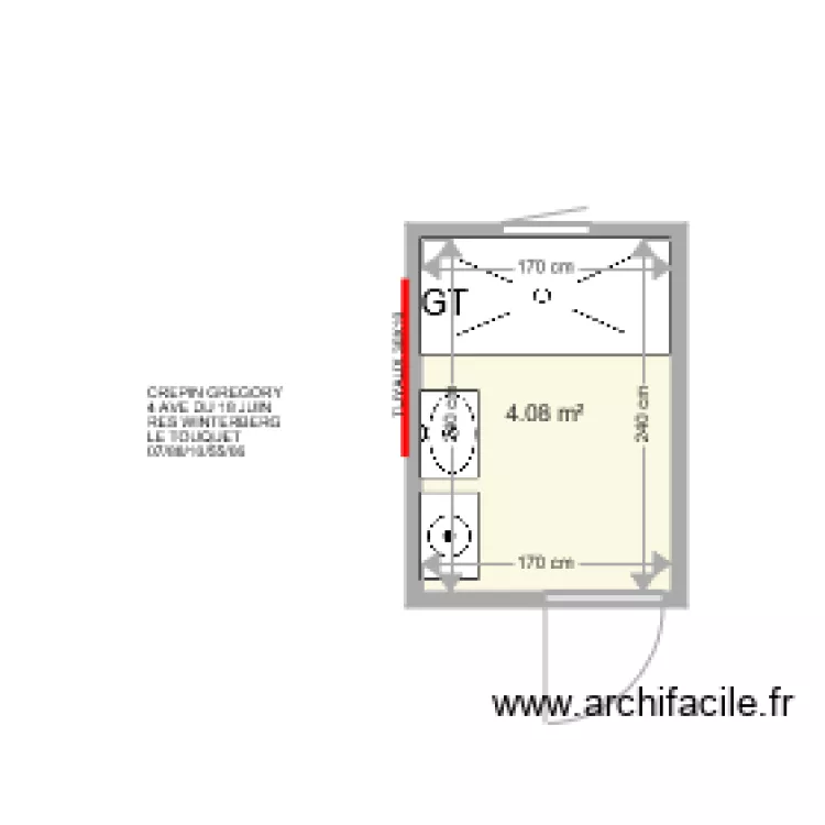 CREPIN GREGORY. Plan de 