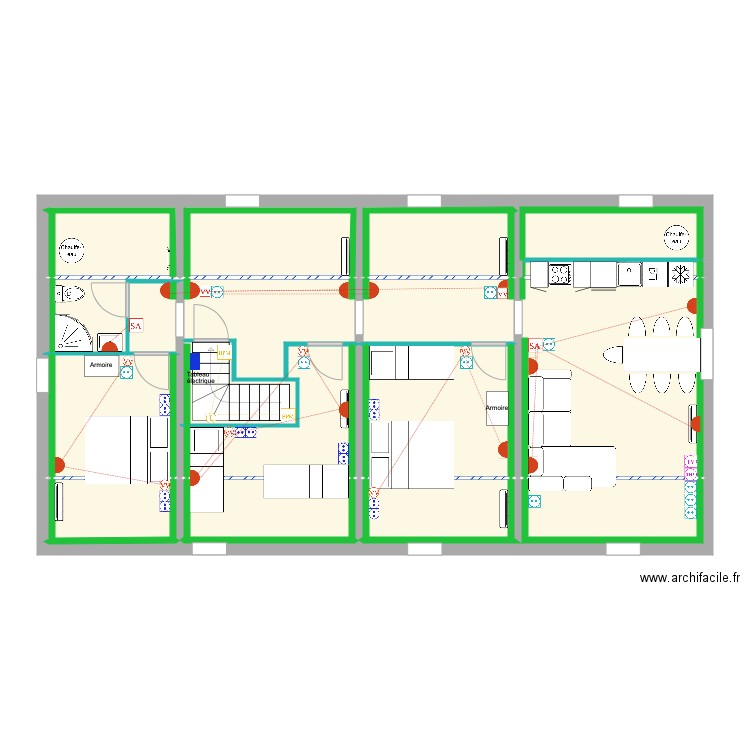 Combles Projet Option 2 Plan Électrique. Plan de 0 pièce et 0 m2