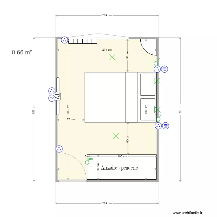 CHAMBRE BIS. Plan de 