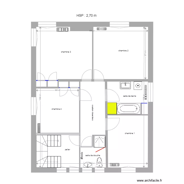 Enghien 1er &eacute;tage travaux 05 11 2020. Plan de 