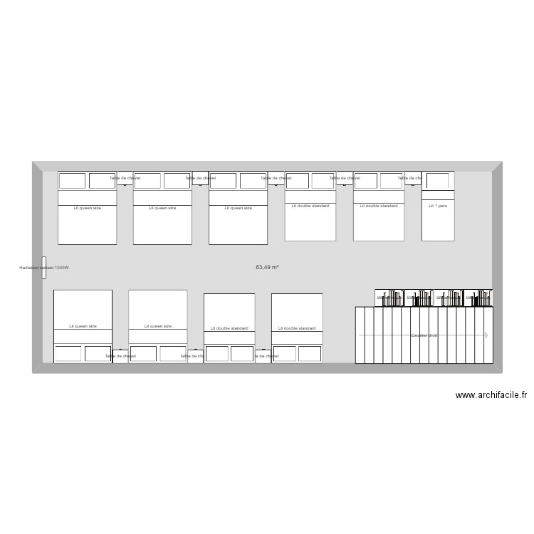 sous-sol. Plan de 1 pièce et 63 m2