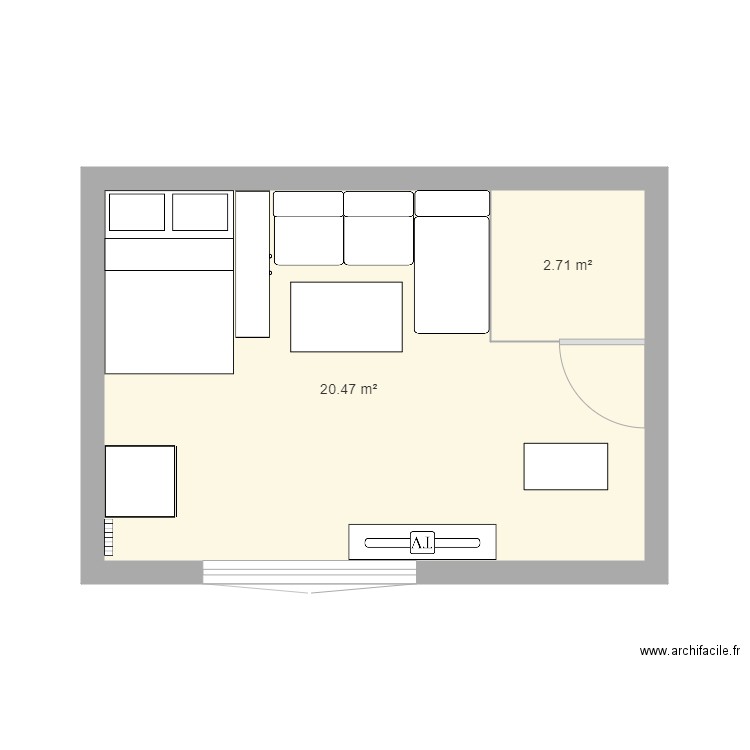 Studio Courbevoie. Plan de 0 pièce et 0 m2