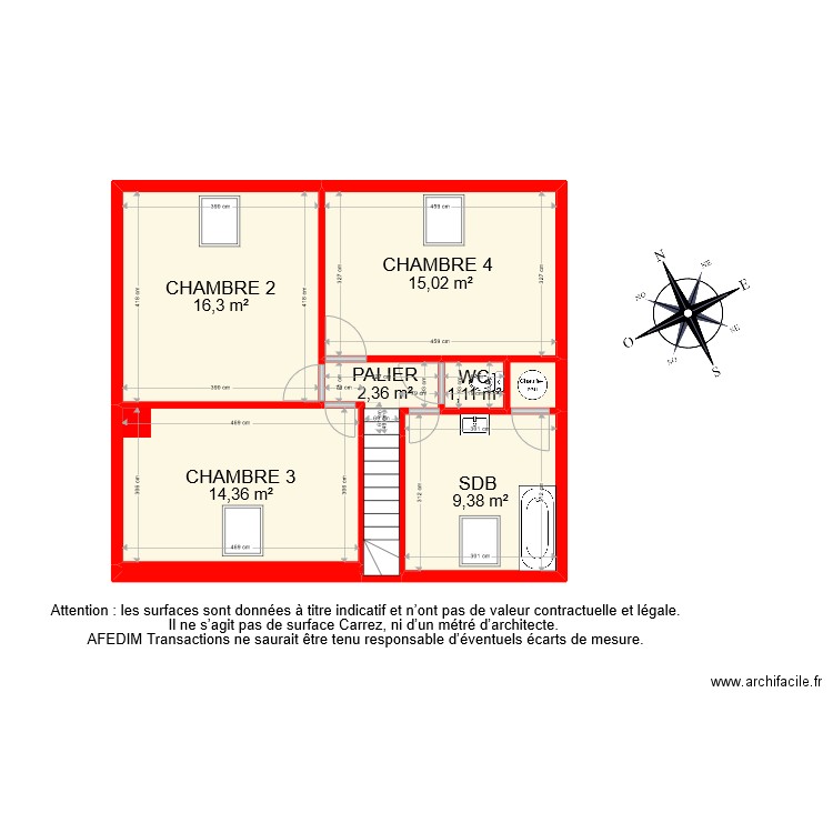 BI 9053 ETAGE PASCAL . Plan de 9 pièces et 62 m2