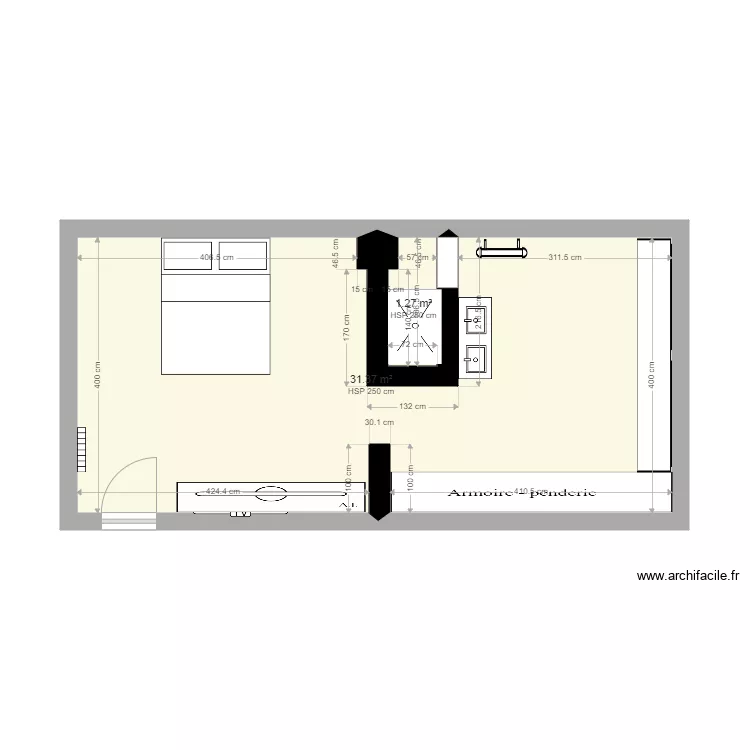 chambre parentale. Plan de 