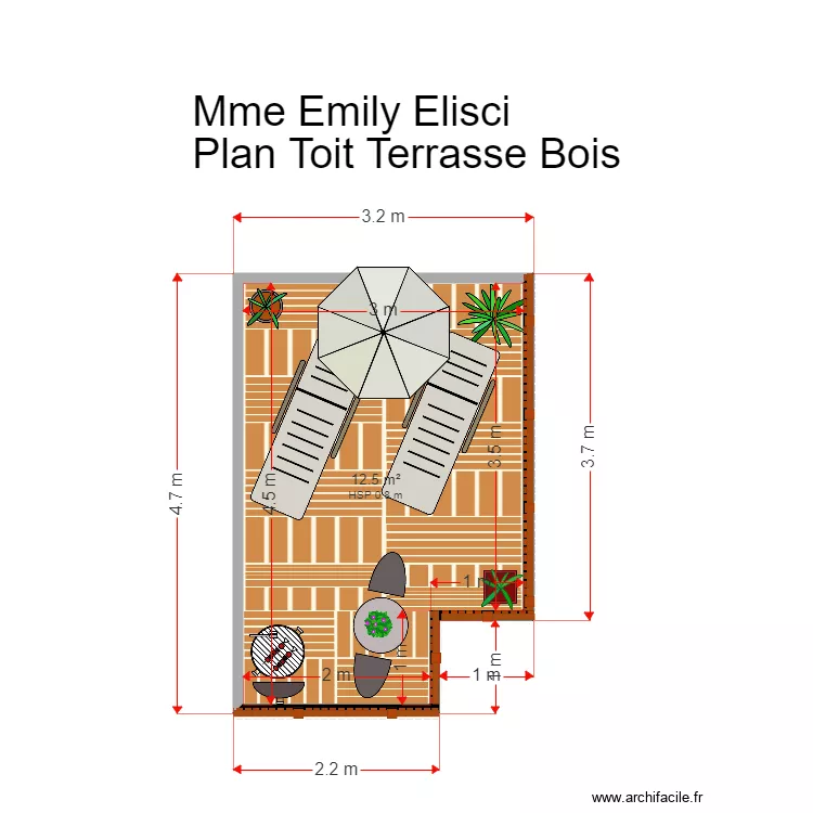 TERRASSE EMILY. Plan de 