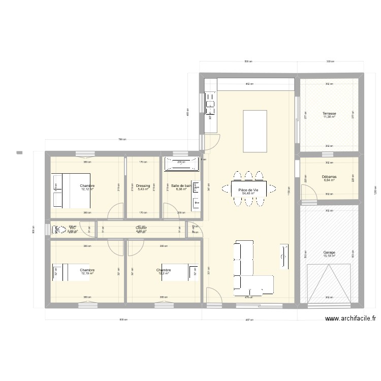 Plan Maison Akao 4. Plan de 11 pièces et 139 m2