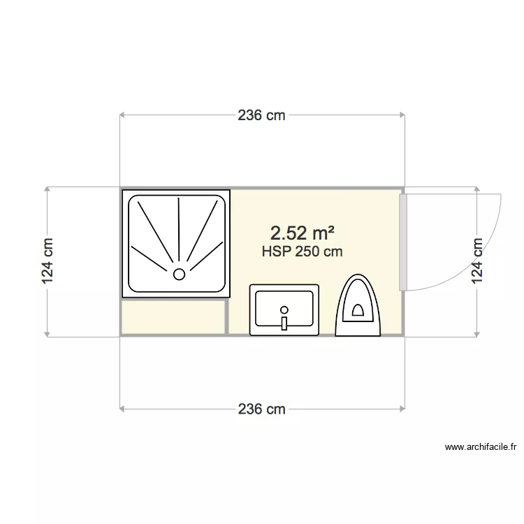 SDB sous sol. Plan de 