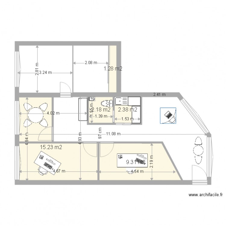 bureau michel 3. Plan de 0 pièce et 0 m2