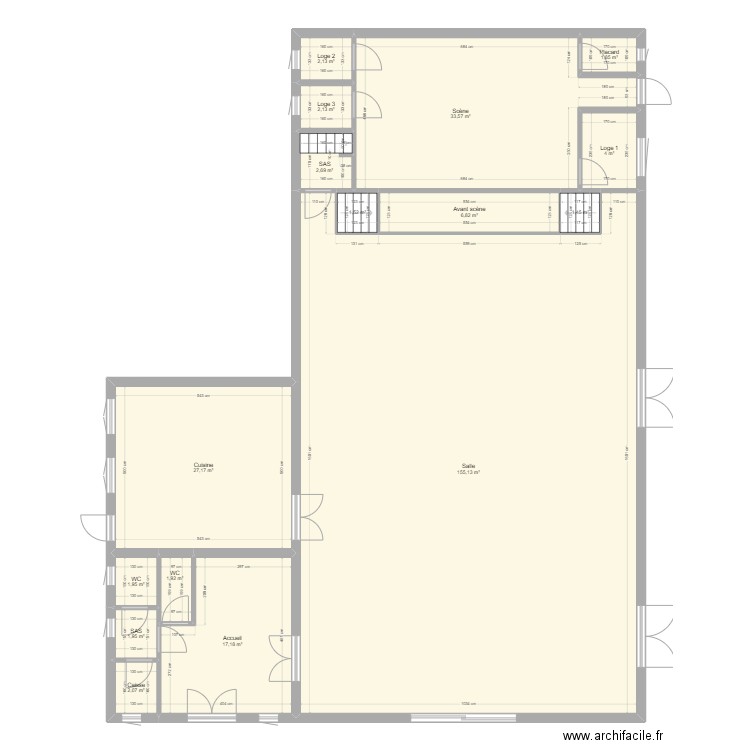 plan foyer familial Cambremer. Plan de 16 pièces et 264 m2