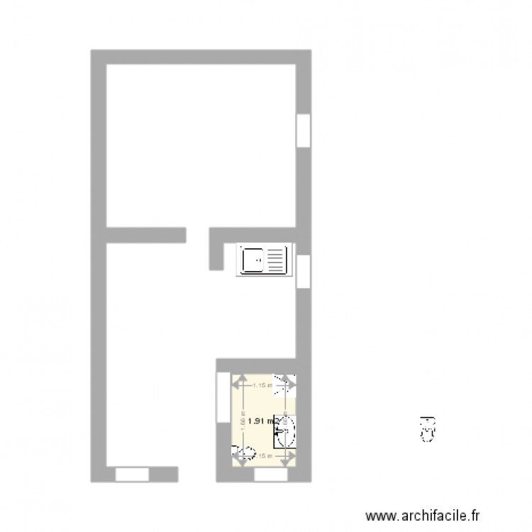 studio. Plan de 0 pièce et 0 m2