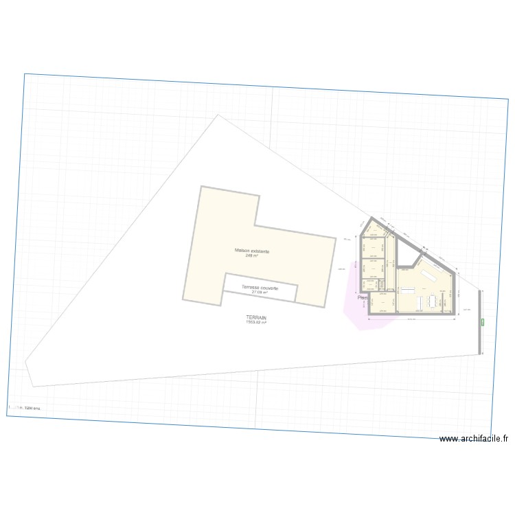 EXISTANT ET PROJET V3. Plan de 0 pièce et 0 m2