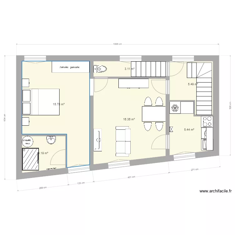 Appt 1er Gouvieux. Plan de 