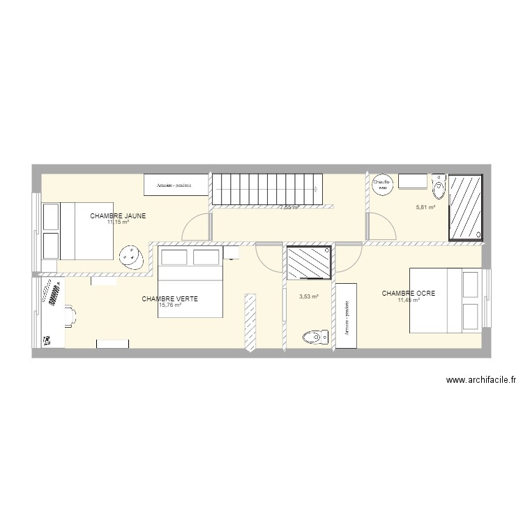 1er Etage Pic Rouge. Plan de 0 pièce et 0 m2