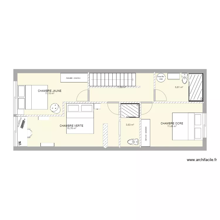 1er Etage Pic Rouge. Plan de 