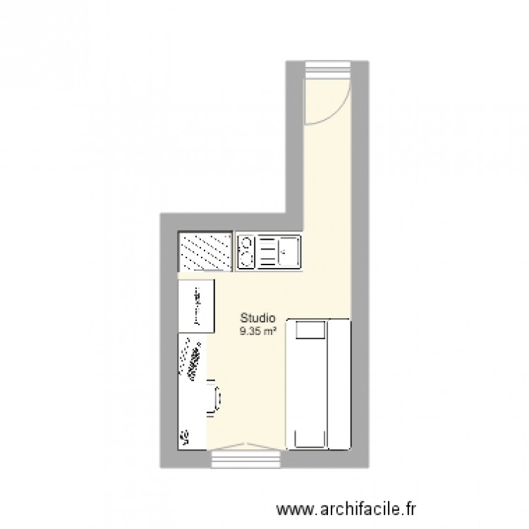 studio. Plan de 0 pièce et 0 m2