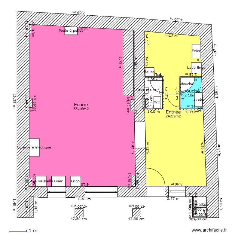 Travaux ecurie tranche 1. Plan de 0 pièce et 0 m2