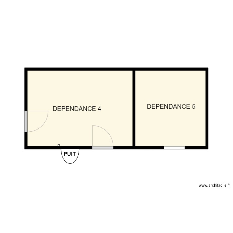 DENIAUD DEPENDANCES. Plan de 2 pièces et 20 m2