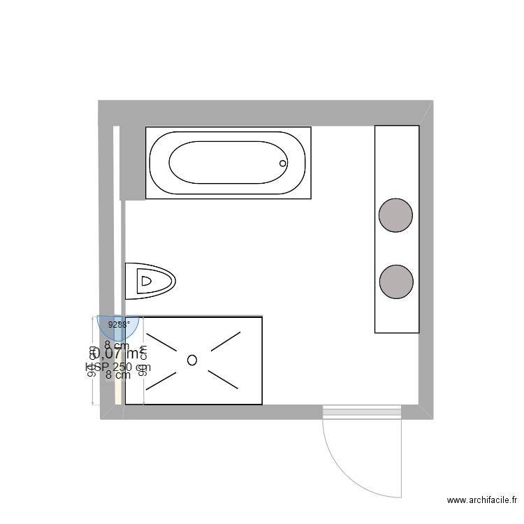 Mentens sdb. Plan de 1 pièce et 0 m2