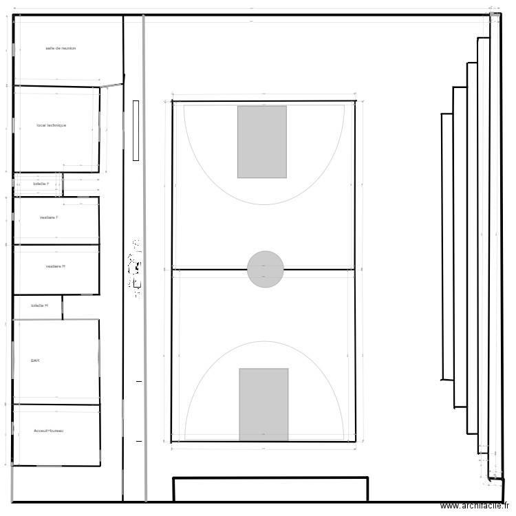 gymplusgrandetage. Plan de 2 pièces et 214 m2