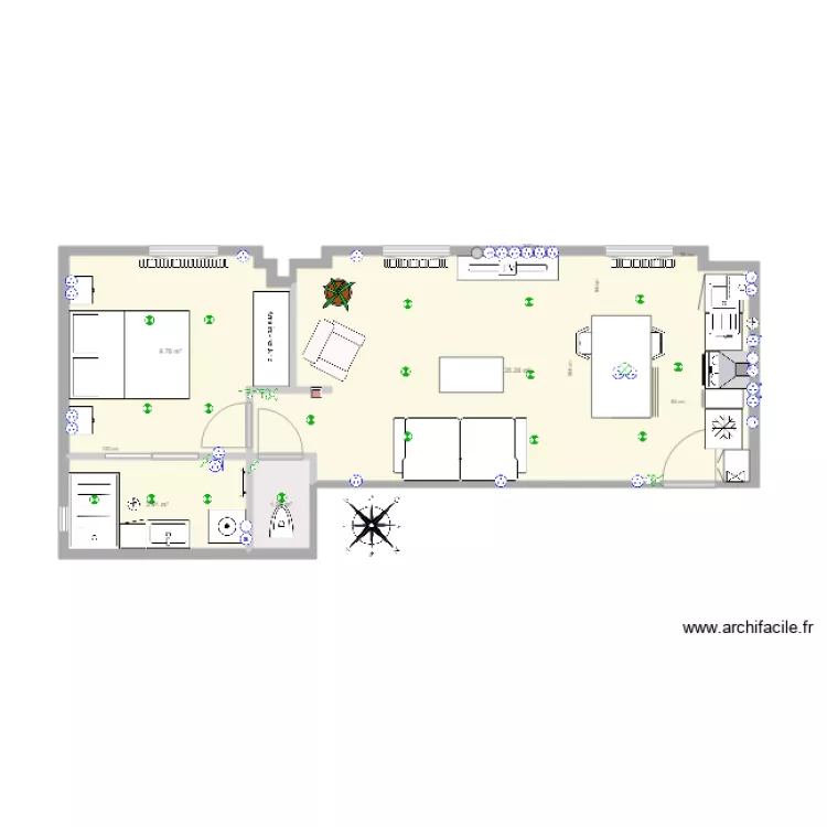 Appartement T2 Chatou. Plan de 