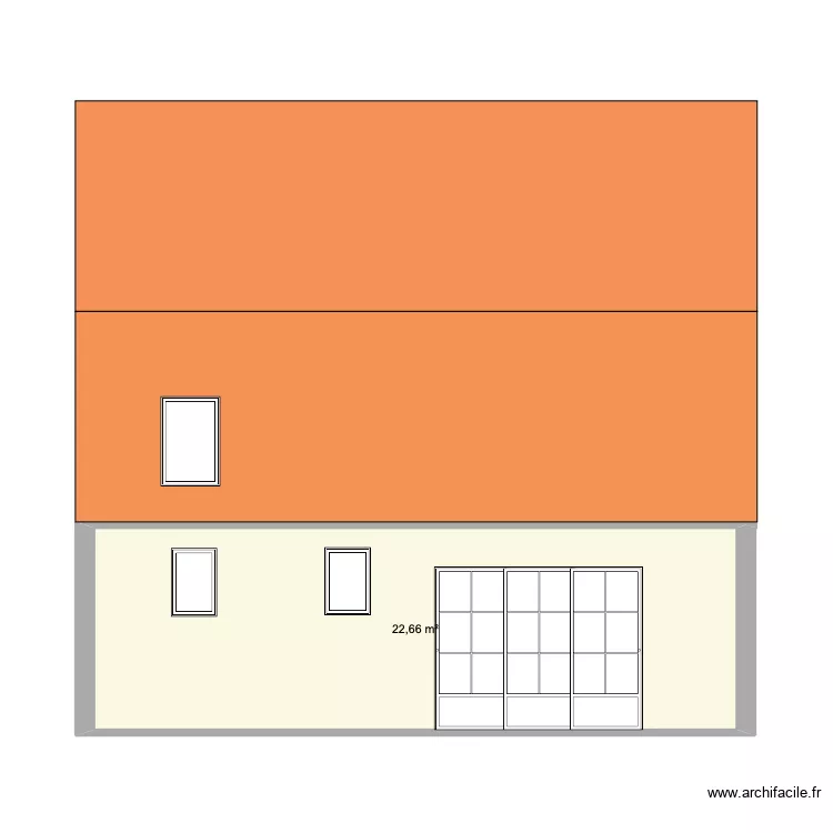 Fa&ccedil;ade 2 Velux. Plan de 