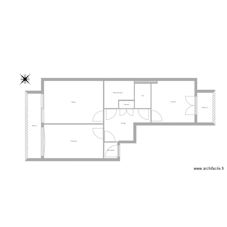 Pichoire. Plan de 11 pièces et 59 m2