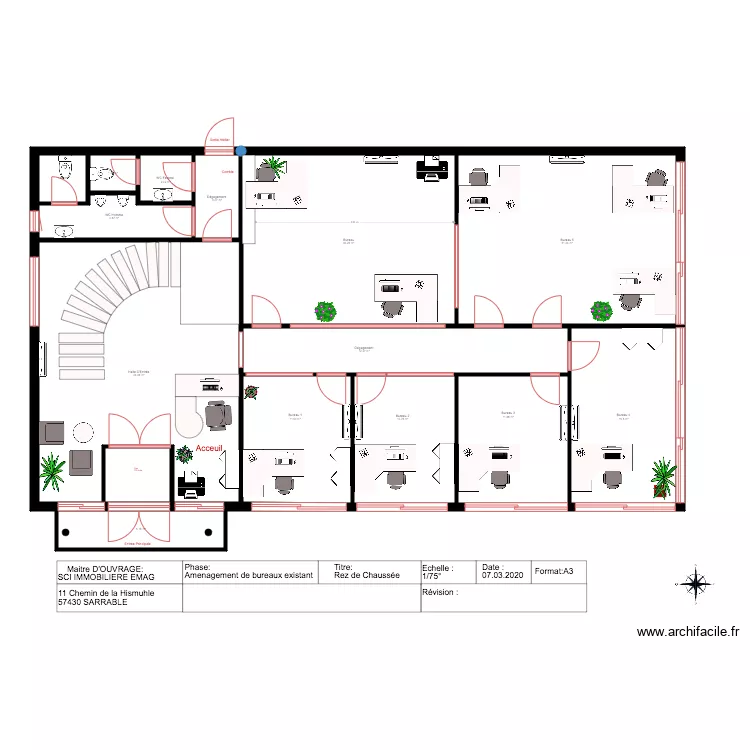 Rucon rez de chauss&eacute;e. Plan de 