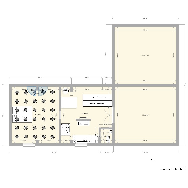 Crossac 2è étage V3. Plan de 5 pièces et 117 m2