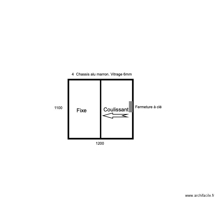 Fenêtre Alu. 120x110. Plan de 0 pièce et 0 m2