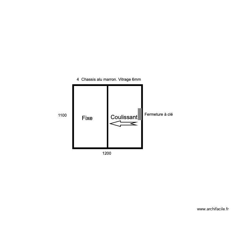 Fen&ecirc;tre Alu. 120x110. Plan de 