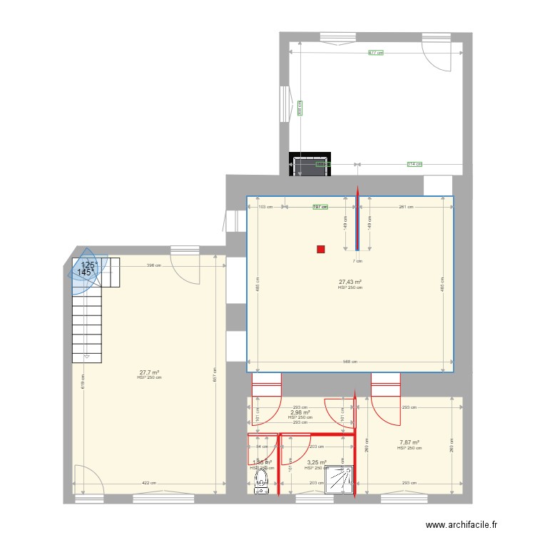 HURTAUD - Saint Gervais RDC DEMOLITION. Plan de 6 pièces et 71 m2