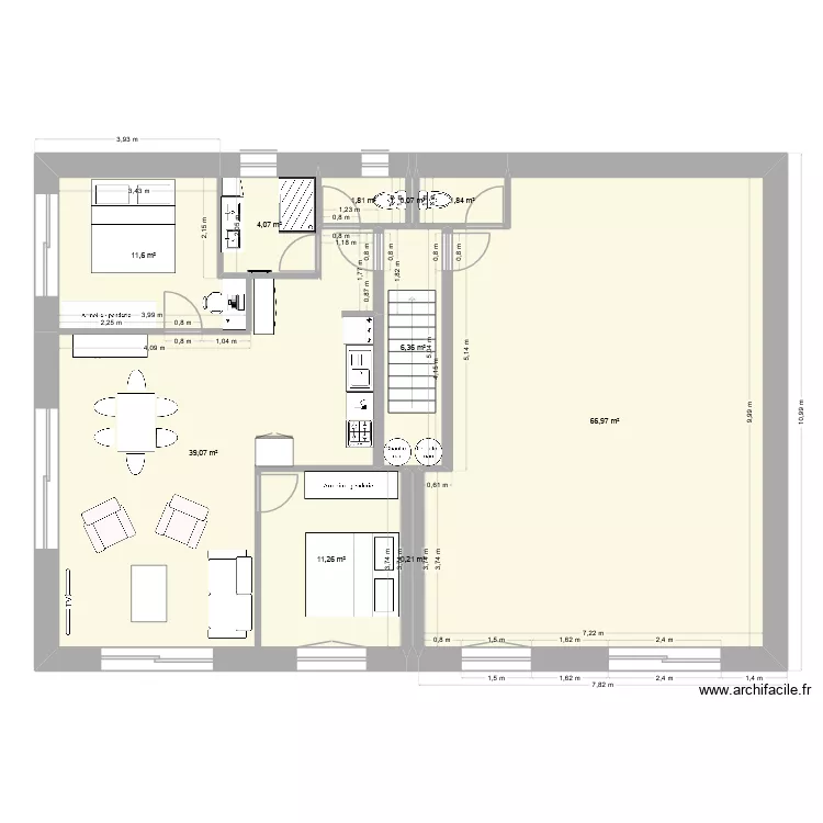 grange1. Plan de 10  et 143 m²