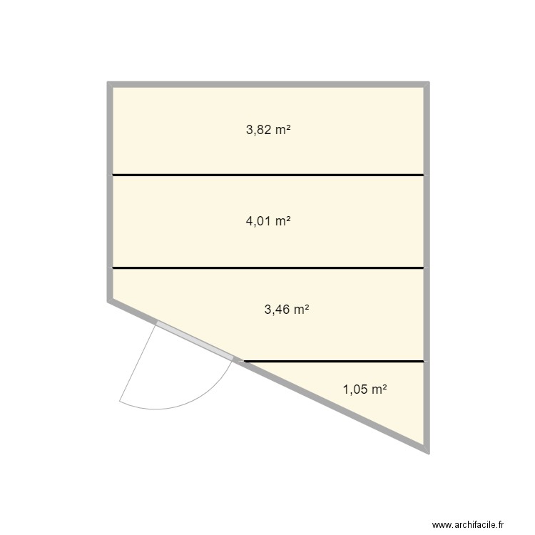 CF RESTO DU COEUR VALSERHONE. Plan de 4 pièces et 12 m2