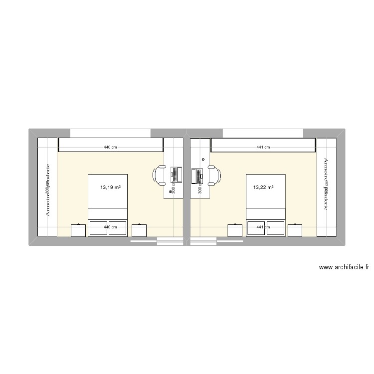 chambres Enfants. Plan de 0 pièce et 0 m2