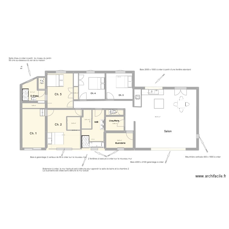 Plan Urbanisme sans intérieur. Plan de 11 pièces et 106 m2