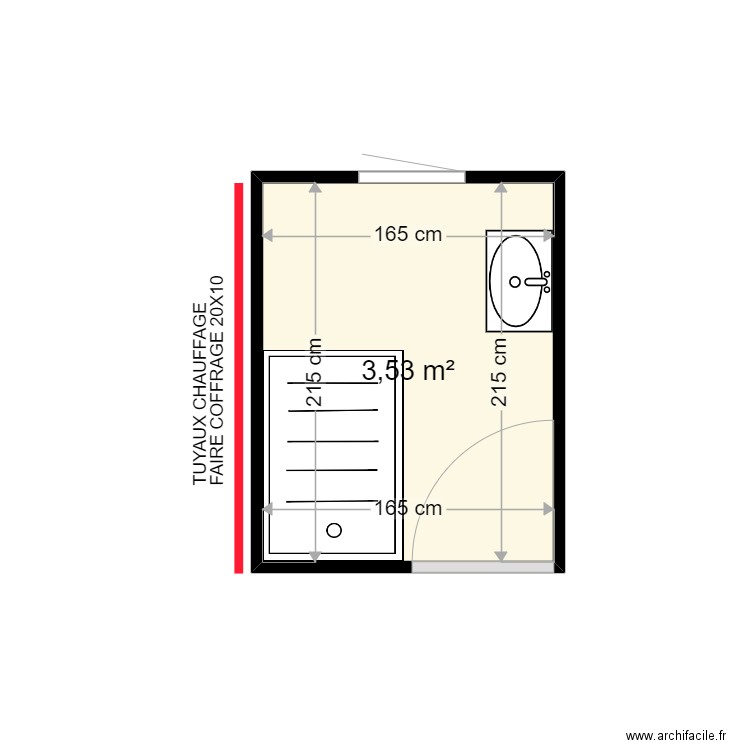 BUISINE GABRIEL . Plan de 1 pièce et 4 m2