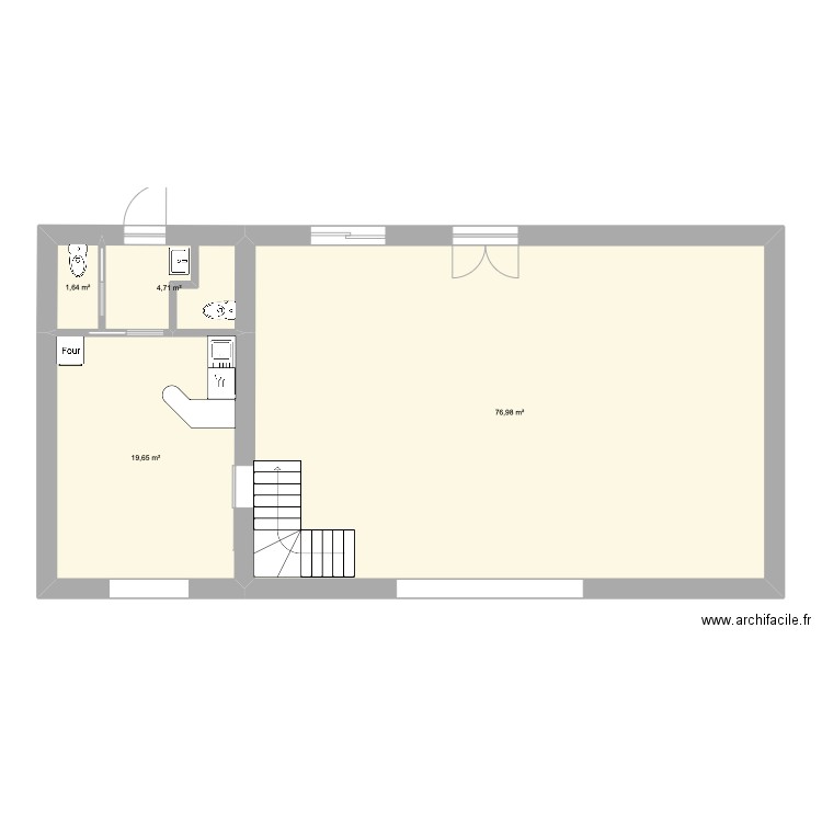 Fromagerie Grange 5 bis. Plan de 4 pièces et 103 m2